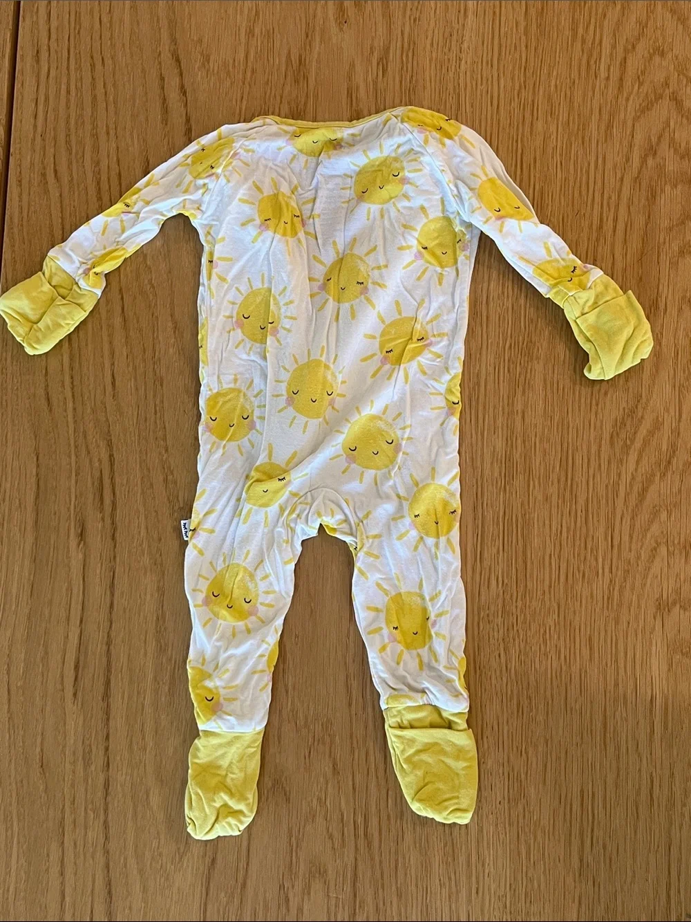 Little Sleepies Yellow Bamboo Sunshine Zippy Footed Onesie - Picture 2 of 4